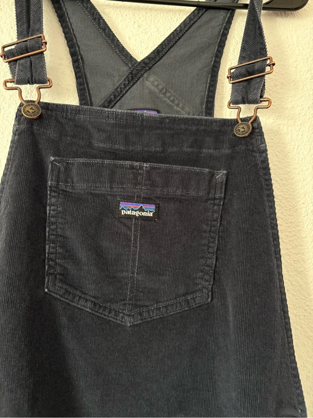 Patagonia kids overalls in corduroy smolder blue sz XXL